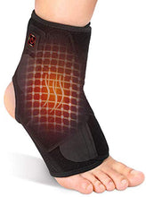 Load image into Gallery viewer, Heated Ankle Brace Wrap, Heated Ankle Support with PE Board Strength Stabilize for Men and Women, Adjustable 3 Level Controller Hot Therapy for Ankle Sprain, Arthritis, Strain and Fatigue