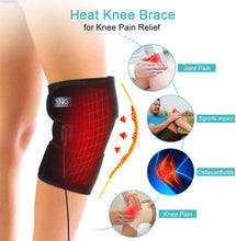 Load image into Gallery viewer, Heating Knee Brace Wrap, Knee Warmer Heated Knee Wrap Heating Pad Heat Therapy for Knee Injury, Rheumatism, Cramps Arthritis Recovery, Varicose Veins Joint Pain, Muscles Pain Relief